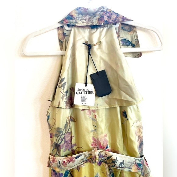 Jean Paul Gaultier Yellow Gold Ombre Bug floral print wrap dress US 12 NWT - Picture 5 of 10